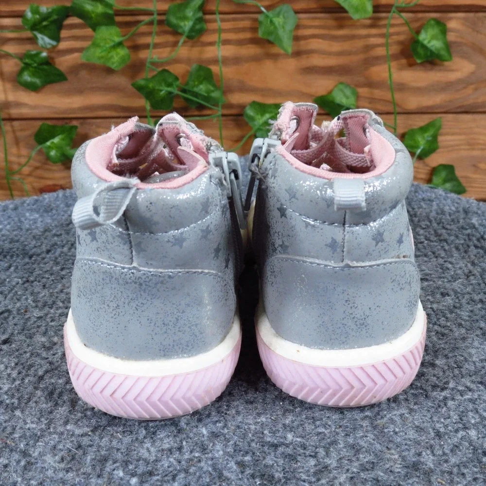 Wonder Nation Toddler Girl Size 7‎ Gray Pink Synthetic Unicorn High Top Sneakers